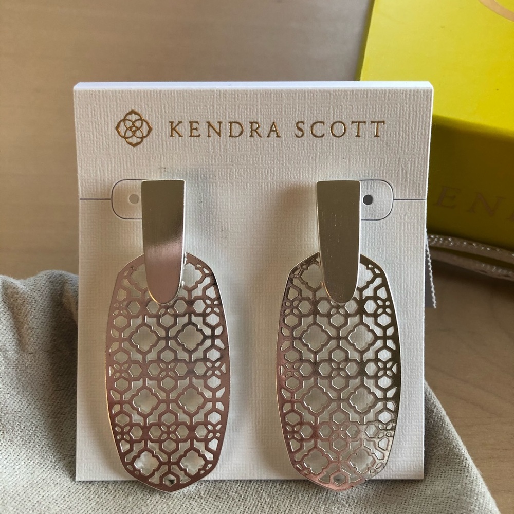 KS Aragon Bright Silver Drop Earrings In Filigree